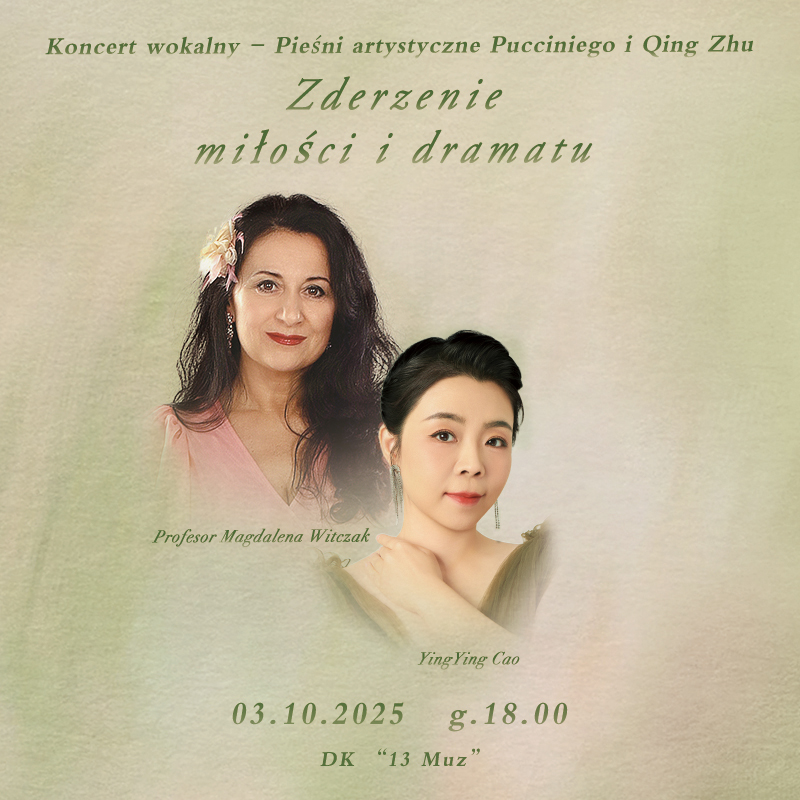 Koncert wokalny - pieśni artystyczne Pucciniego i Qing Zhu | Szczecin